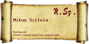 Mikus Szilvia névjegykártya